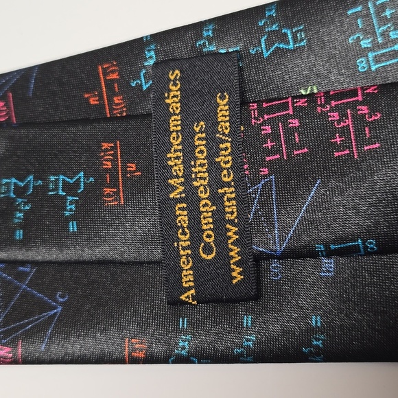 {American Mathematics Competitors} Men's Mathematical Equations Black Tie - Picture 5 of 6